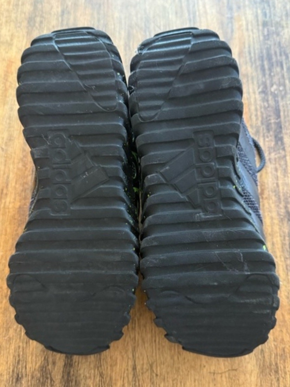 Adidas Kids Black & Neon Green Logo Sneakers - Picture 3 of 5